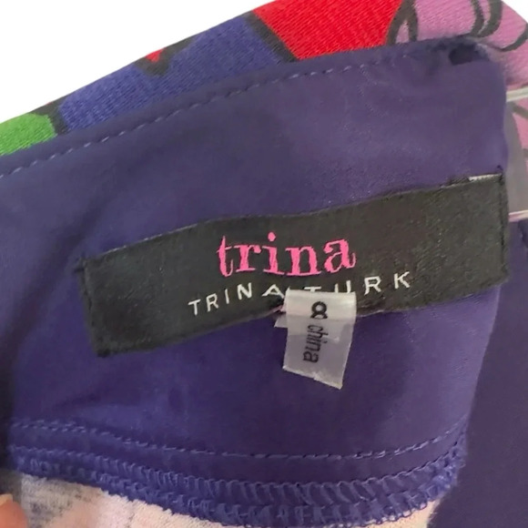 TRINA TURK Vibrant Floral Ponte‎ Knit Sleeveless Shift Dress 8 - Picture 12 of 13